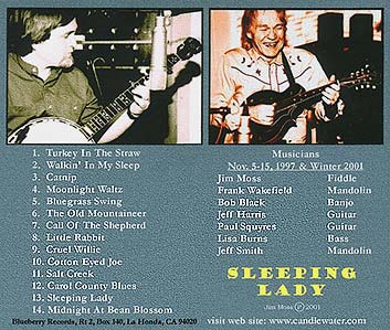 Jim Moss Sleeping Lady CD Back